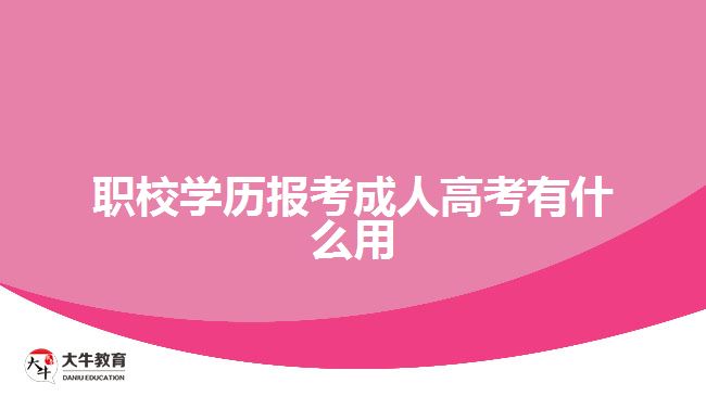 職校學歷報考成人高考有什么用
