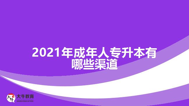 2021年成年人專升本有哪些渠道