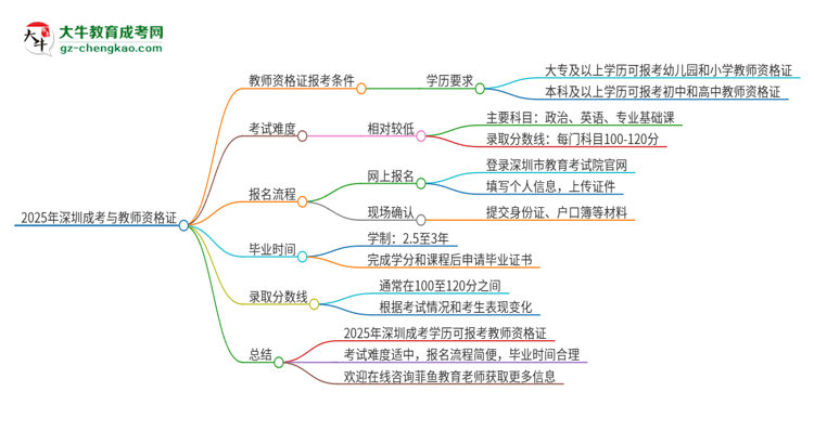 2025年深圳成考學(xué)歷能考教資嗎？思維導(dǎo)圖