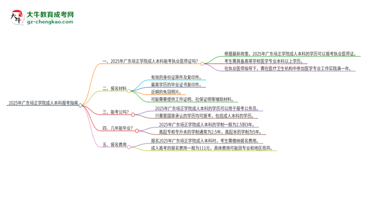 2025年廣東培正學院成人本科可否報考執(zhí)業(yè)醫(yī)師資格證？思維導圖