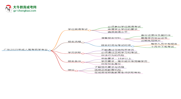 廣東2025年成人高考藥學(xué)專業(yè)生可不可以考四六級？思維導(dǎo)圖