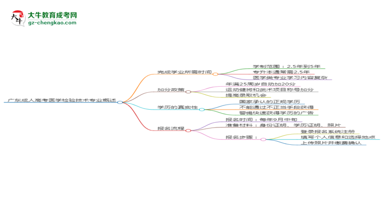 廣東成人高考醫(yī)學(xué)檢驗(yàn)技術(shù)專(zhuān)業(yè)需多久完成并拿證？（2025年新）思維導(dǎo)圖