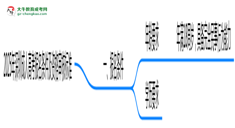 2025年深圳成人高考報名條件及資格審核標(biāo)準(zhǔn)思維導(dǎo)圖