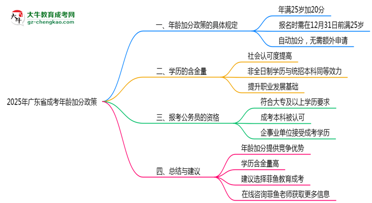 2025年廣東成考年齡加分政策實施細則思維導(dǎo)圖