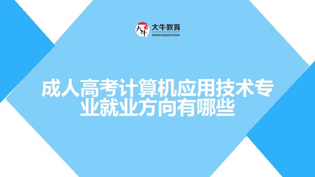 成人高考計算機應(yīng)用技術(shù)專業(yè)就業(yè)方向有哪些