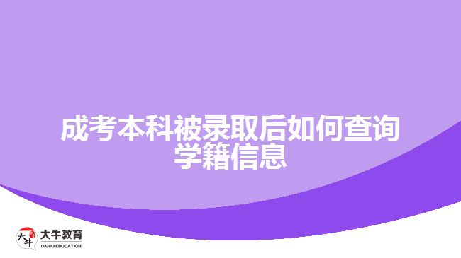 成考本科被錄取后如何查詢學(xué)籍信息