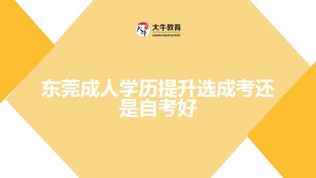 東莞成人學(xué)歷提升選成考還是自考好