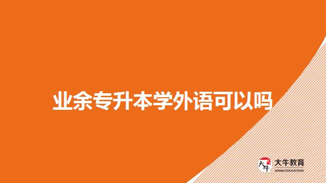 業(yè)余專升本學(xué)外語可以嗎