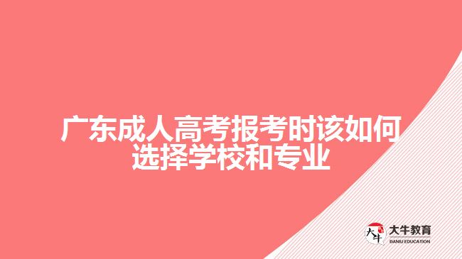 廣東成人高考報考時該如何選擇學(xué)校和專業(yè)