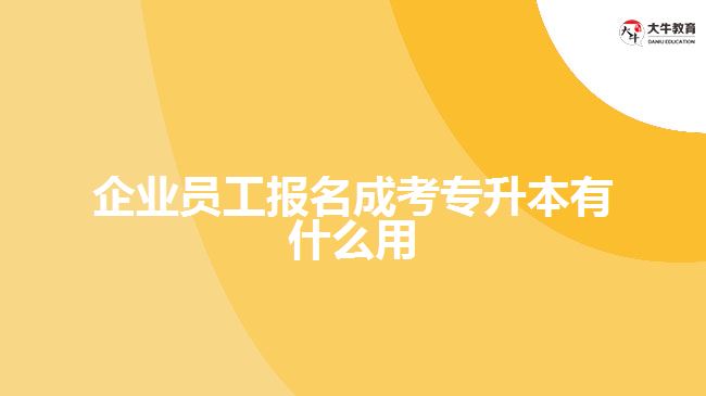 企業(yè)員工報(bào)名成考專升本有什么用