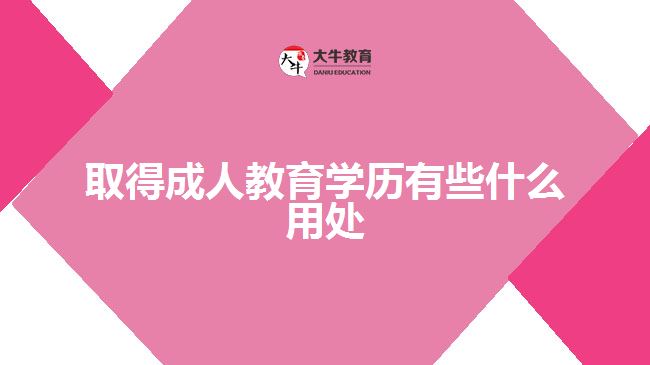 取得成人教育學(xué)歷有些什么用處