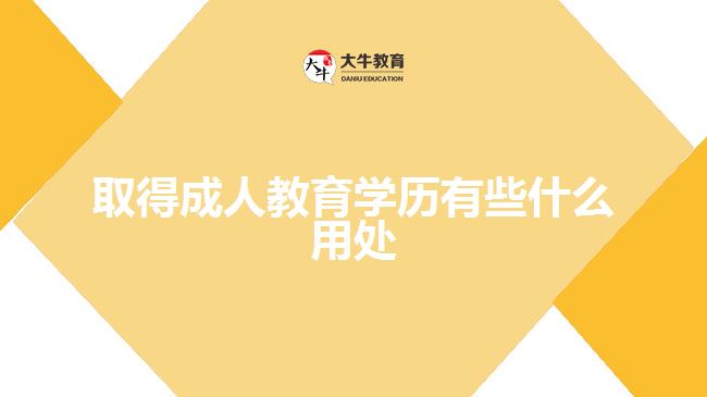 取得成人教育學(xué)歷有些什么用處