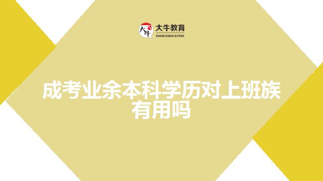 成考業(yè)余本科學歷對上班族有用嗎