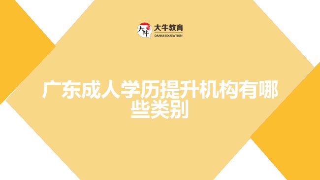 廣東成人學歷提升機構(gòu)有哪些類別