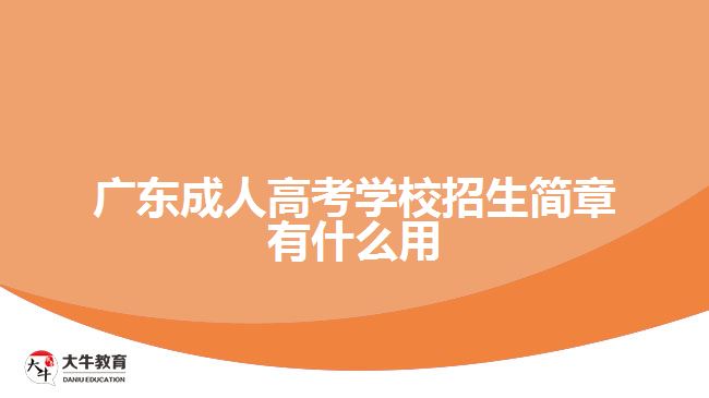 廣東成人高考學(xué)校招生簡章有什么用