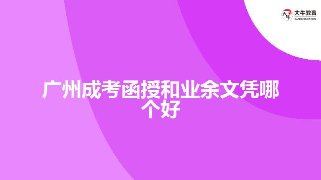 廣州成考函授和業(yè)余文憑哪個好