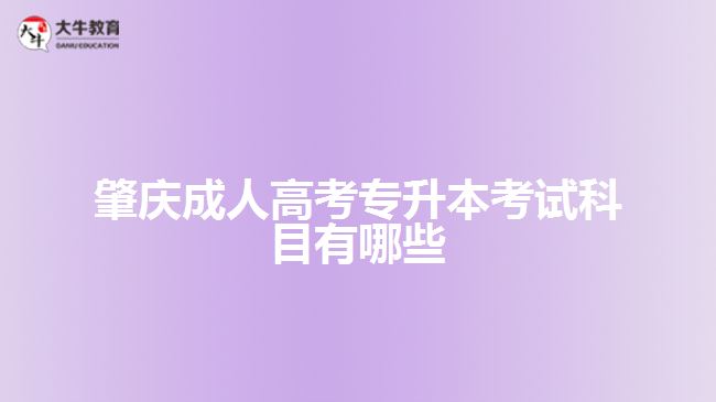 肇慶成人高考專升本考試科目有哪些