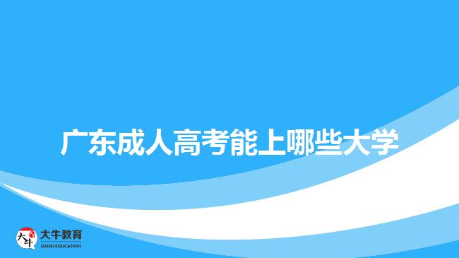 廣東成人高考能上哪些大學