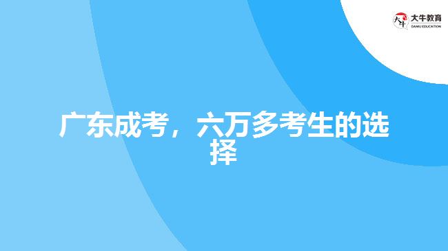 廣東成考，六萬(wàn)多考生的選擇