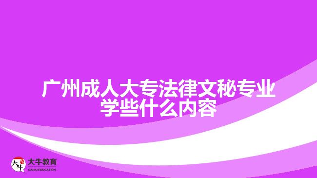 廣州成人大專法律文秘專業(yè)學些什么內容