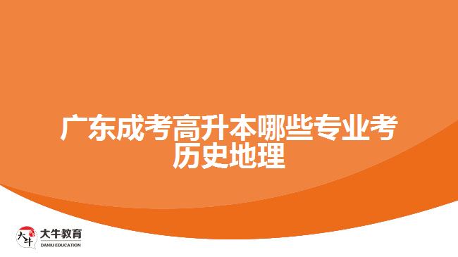 廣東成考高升本哪些專業(yè)考?xì)v史地理