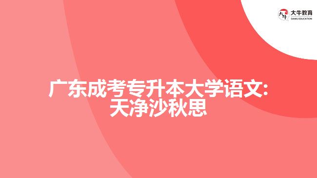 廣東成考專升本大學(xué)語文:天凈沙秋思