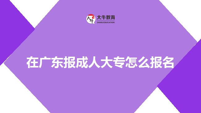 在廣東報(bào)成人大專怎么報(bào)名