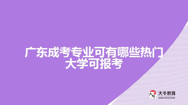 廣東成考專業(yè)可有哪些熱門大學可報考