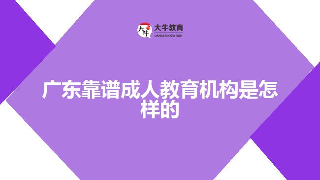 廣東靠譜成人教育機構(gòu)是怎樣的