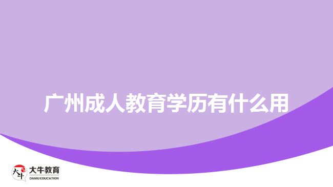 廣州成人教育學(xué)歷有什么用