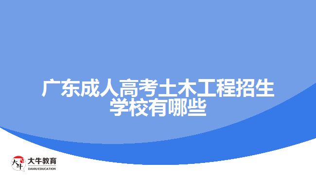 廣東成人高考土木工程招生學校有哪些