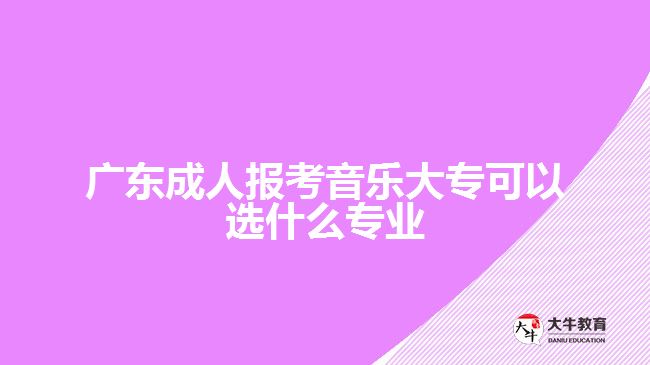 廣東成人報考音樂大專可以選什么專業(yè)