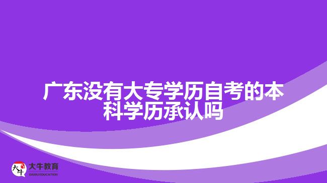 廣東沒有大專學(xué)歷自考的本科學(xué)歷承認嗎