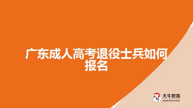 廣東成人高考退役士兵如何報(bào)名