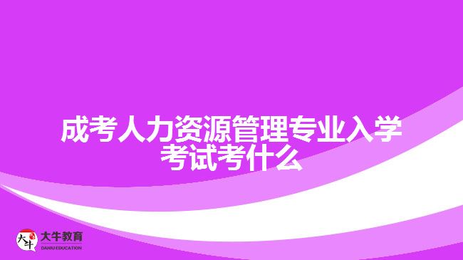 成考人力資源管理專業(yè)入學考試考什么