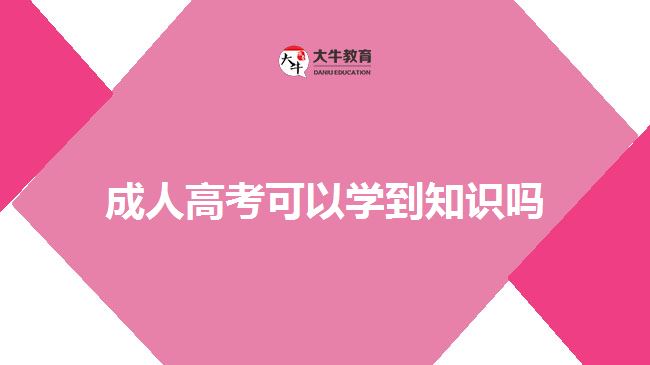 成人高考可以學(xué)到知識嗎