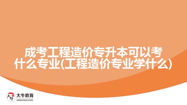 成考工程造價(jià)專升本可以考什么專業(yè)(工程造價(jià)專業(yè)學(xué)什么)