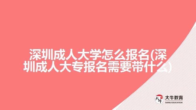 深圳成人大學怎么報名