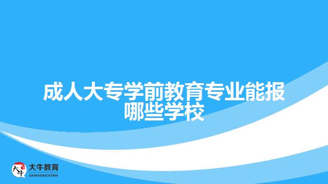 成人大專學(xué)前教育專業(yè)能報(bào)哪些學(xué)校