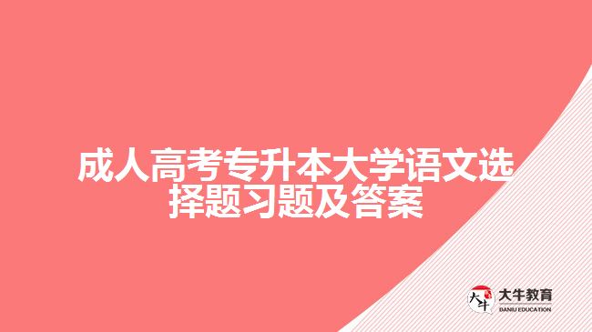 成人高考專升本大學(xué)語文選擇題習(xí)題及答案