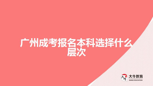 廣州成考報名本科選擇什么層次