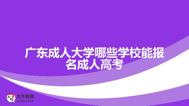 廣東成人大學哪些能報名成人高考