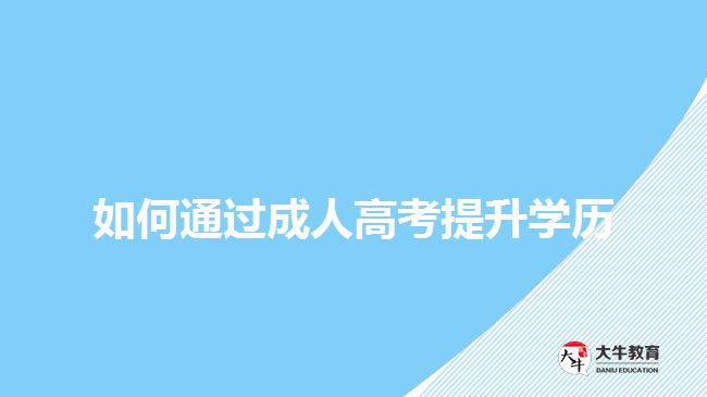 如何通過成人高考提升學歷