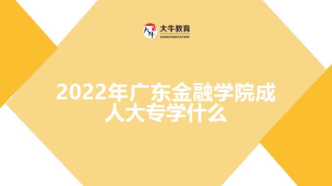 2022年廣東金融學(xué)院成人大專學(xué)什么