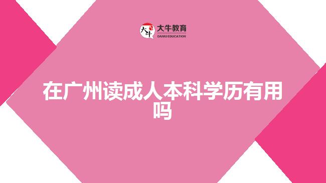 在廣州讀成人本科學歷有用嗎