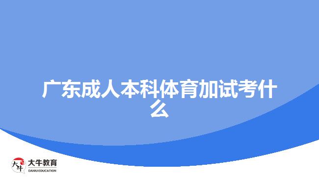 廣東成人本科體育加試考什么