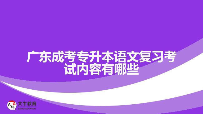 廣東成考專升本語文復(fù)習(xí)考試內(nèi)容有哪些