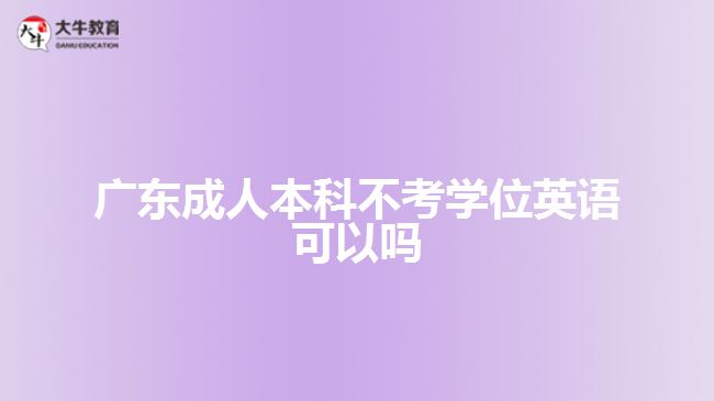 廣東成人本科不考學(xué)位英語(yǔ)可以嗎