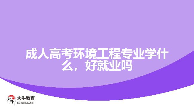 成人高考環(huán)境工程專業(yè)學(xué)什么，好就業(yè)嗎