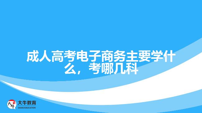 成人高考電子商務主要學什么